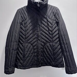 Kenneth Cole Black Chevron-Quilted Lightweight Puffer Jacket